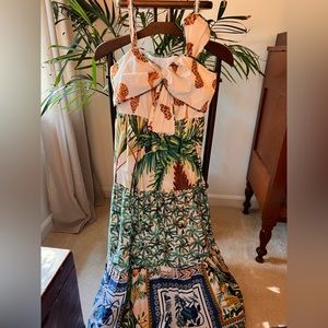 Farm Rio Mixed Tropical Print Dress